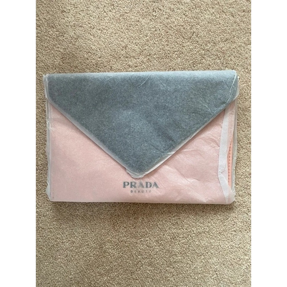 Prada Beauty Paradoxe Hand Pouch Pink Black Envelope Pochette New - Picture 4 of 4